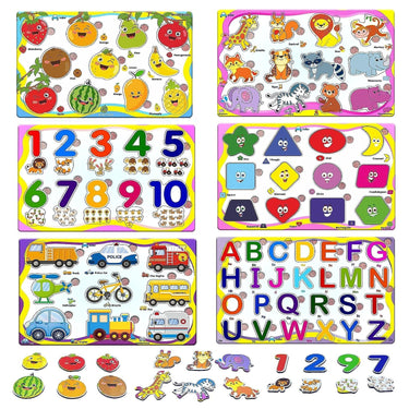 EduPlay | Aprender con diversión - Set de rompecabezas de madera para bebés y niños pequeños